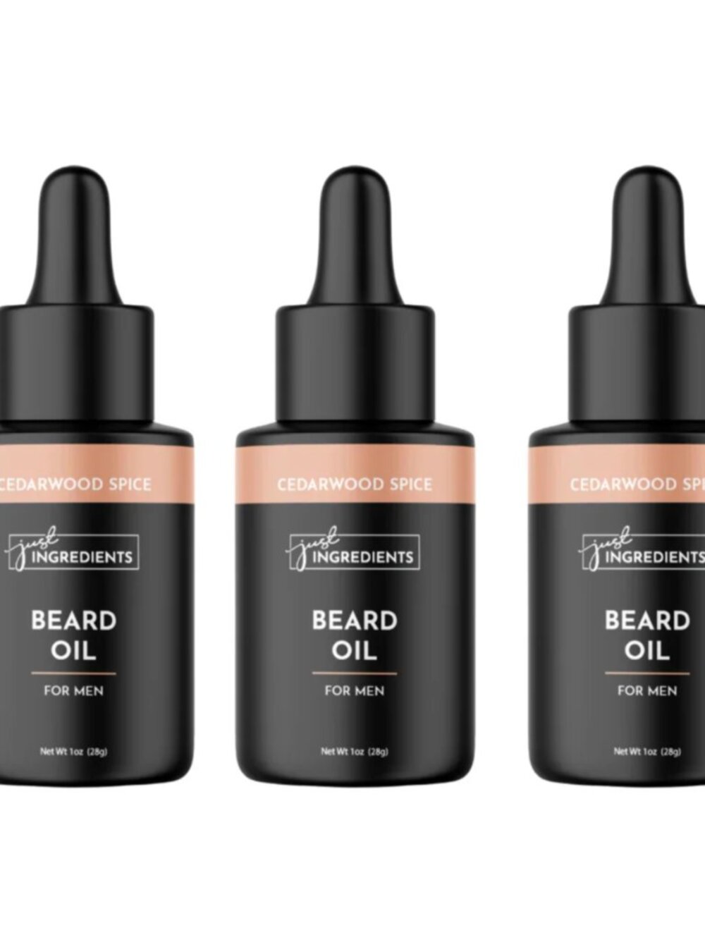 3-Pack - Just Ingredients Beard Oil Cedarwood Spice